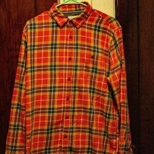 Aeropostale Men's Orange Checkered Shirt